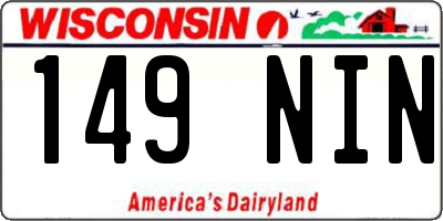 WI license plate 149NIN