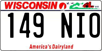 WI license plate 149NIO