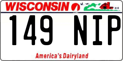 WI license plate 149NIP