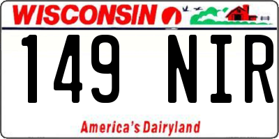 WI license plate 149NIR