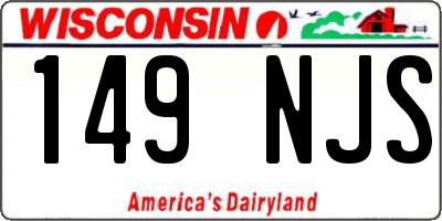WI license plate 149NJS