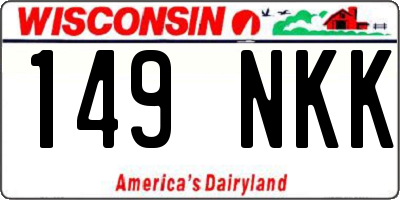 WI license plate 149NKK