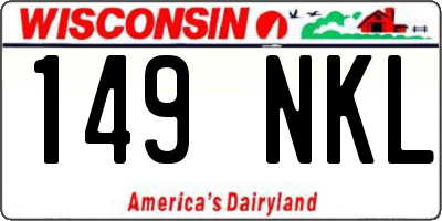 WI license plate 149NKL