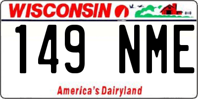 WI license plate 149NME