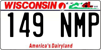 WI license plate 149NMP