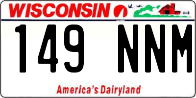 WI license plate 149NNM