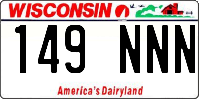 WI license plate 149NNN
