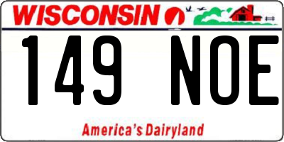 WI license plate 149NOE