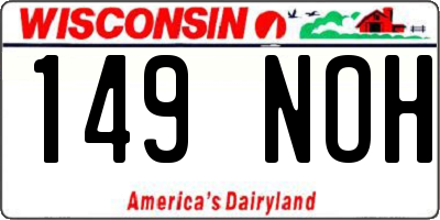 WI license plate 149NOH