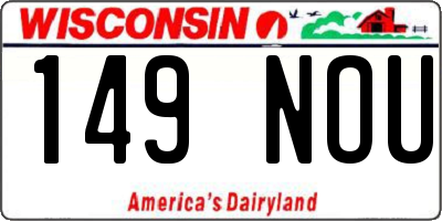 WI license plate 149NOU
