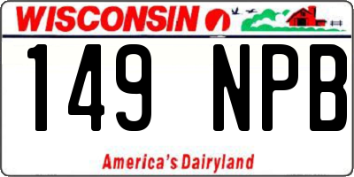 WI license plate 149NPB