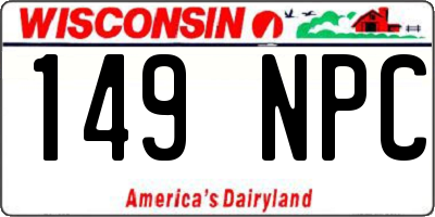 WI license plate 149NPC