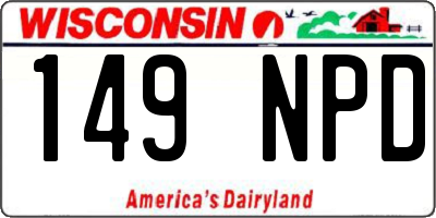 WI license plate 149NPD