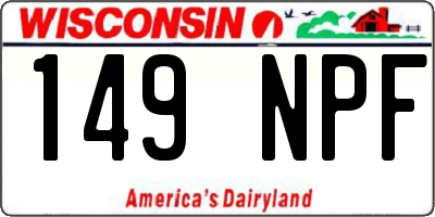 WI license plate 149NPF