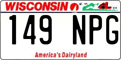 WI license plate 149NPG