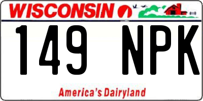 WI license plate 149NPK
