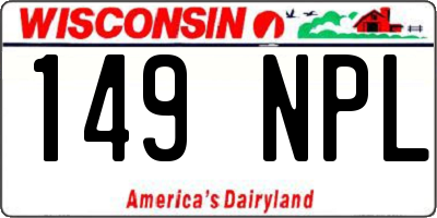 WI license plate 149NPL