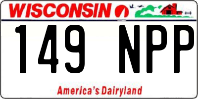WI license plate 149NPP