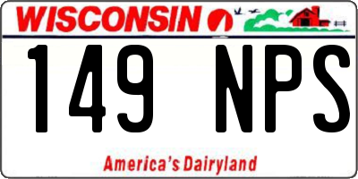 WI license plate 149NPS
