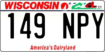 WI license plate 149NPY