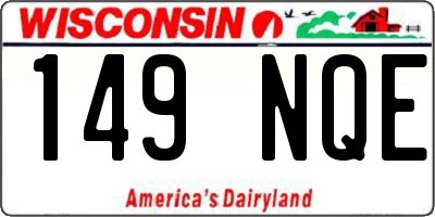 WI license plate 149NQE