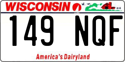WI license plate 149NQF