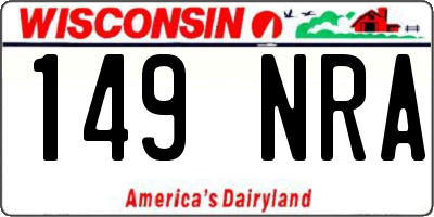 WI license plate 149NRA