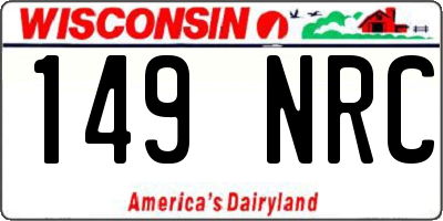 WI license plate 149NRC