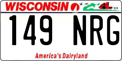 WI license plate 149NRG