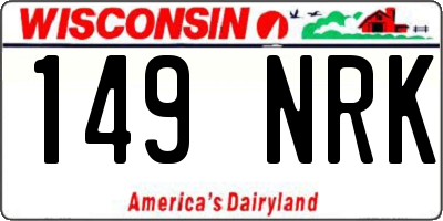 WI license plate 149NRK
