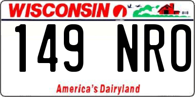 WI license plate 149NRO