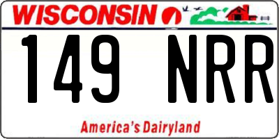 WI license plate 149NRR