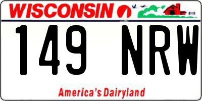 WI license plate 149NRW