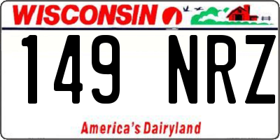 WI license plate 149NRZ