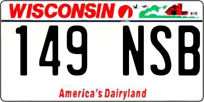 WI license plate 149NSB