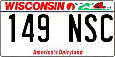 WI license plate 149NSC