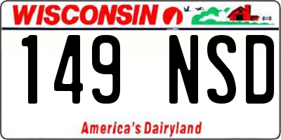 WI license plate 149NSD