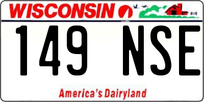 WI license plate 149NSE