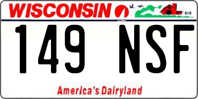 WI license plate 149NSF