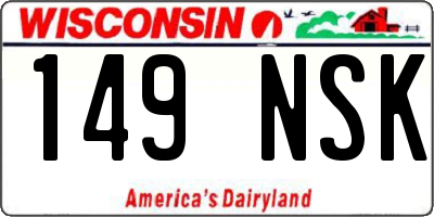 WI license plate 149NSK