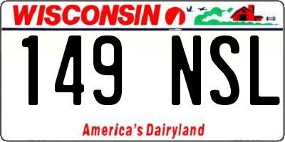 WI license plate 149NSL