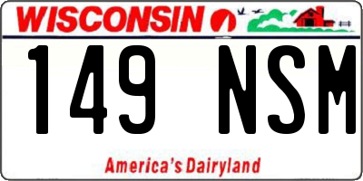 WI license plate 149NSM