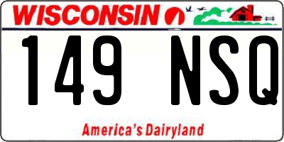 WI license plate 149NSQ