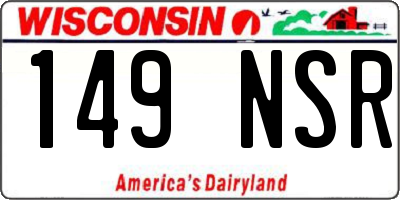WI license plate 149NSR