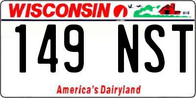WI license plate 149NST