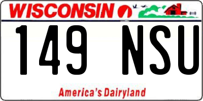 WI license plate 149NSU