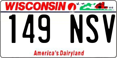 WI license plate 149NSV