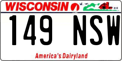 WI license plate 149NSW