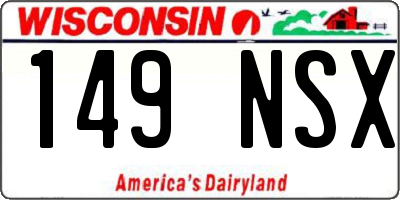 WI license plate 149NSX