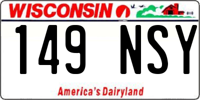 WI license plate 149NSY